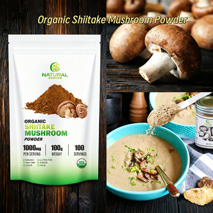 Organic Shiitake Mushroom Powder – Single-Serving Sachets for Cooking, Seasoning, and Daily Wellness | USDA Organic