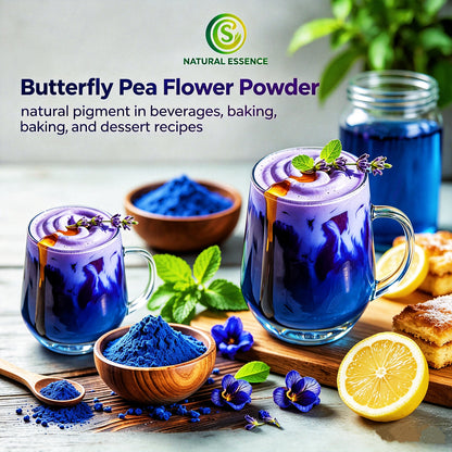 Natural Blue Food Color - Butterfly Pea Powder 100g- Natural Color for Baking & Drinks