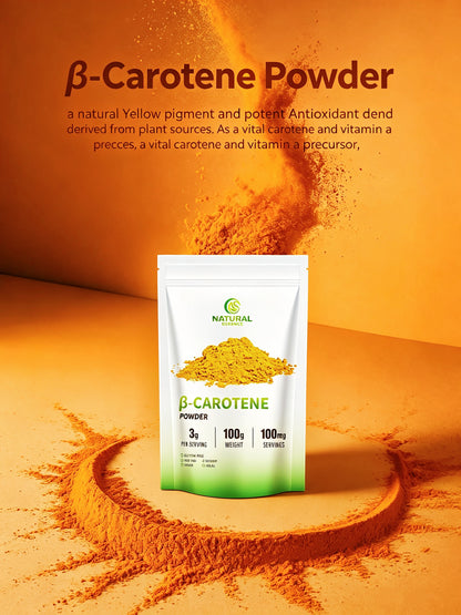 Beta Carotene Antioxidant Powder - Provitamin A for Immune Support & Skin Health- Dietary Supplements