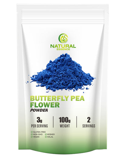 Natural Blue Food Color - Butterfly Pea Powder 100g- Natural Color for Baking & Drinks