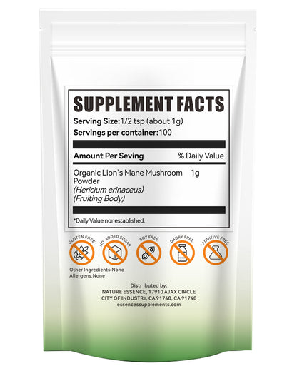 Organic Lion's Mane Mushroom Powder