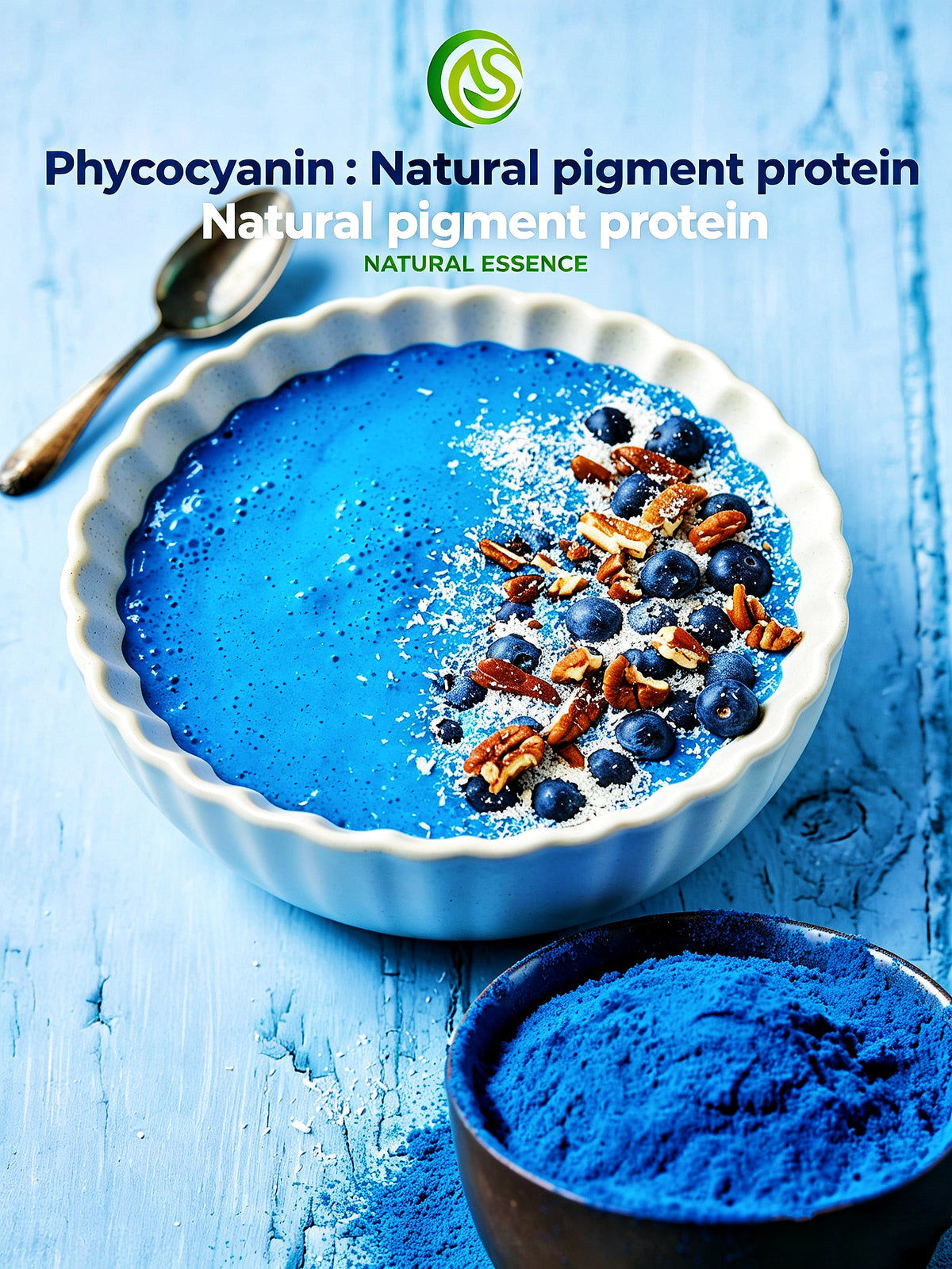 Phycocyanin Powder - Natural Blue Pigment Protein from Spirulina Extract for Antioxidant Health Supplements-100g